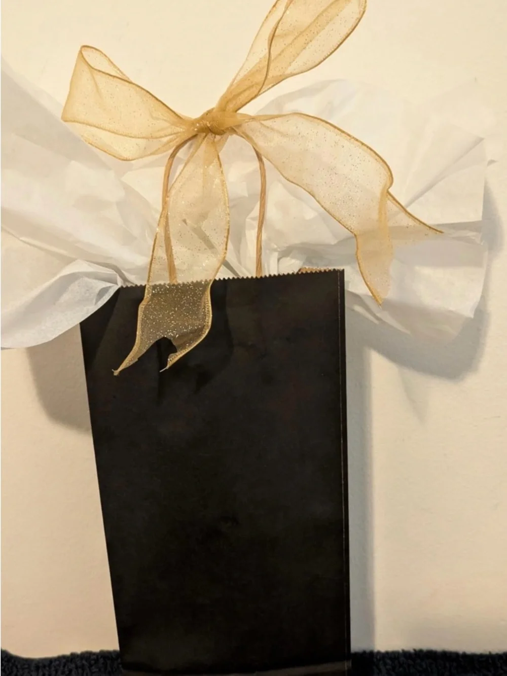 Set of Black Paper Gift Bags with Twisted Kraft Handles